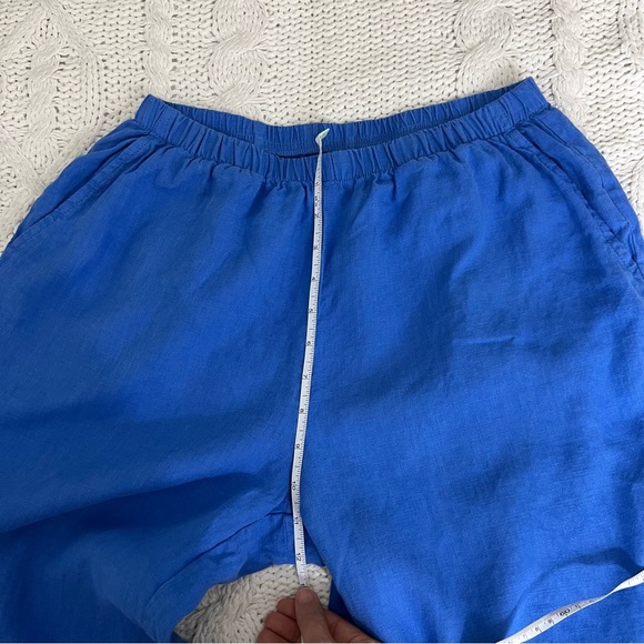 Flax Blue Wide Leg Pants Relaxed Fit - Picture 10 of 12